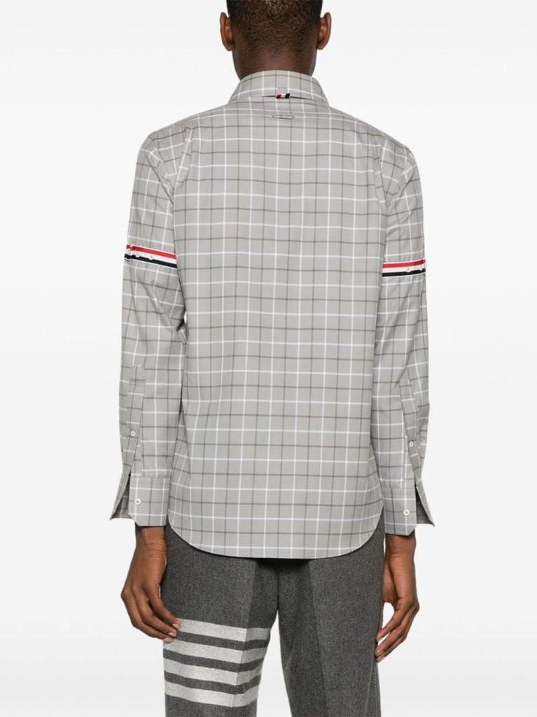 Grey Checked Armband Cotton Shirt