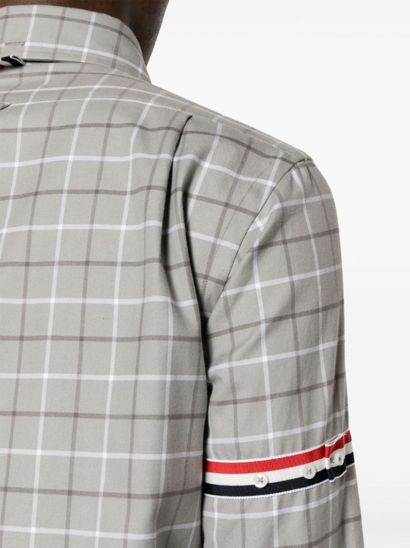 Grey Checked Armband Cotton Shirt