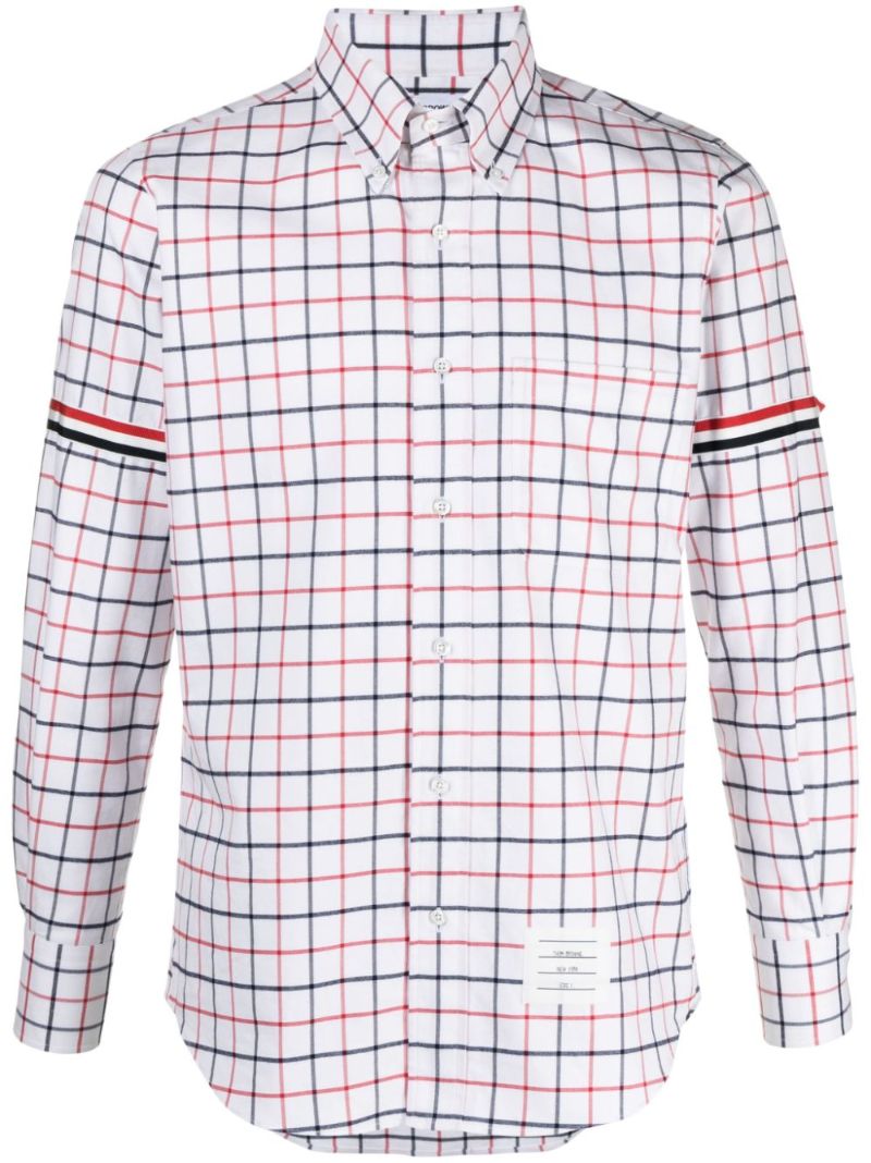 Multicolour Checked Armband Cotton Shirt