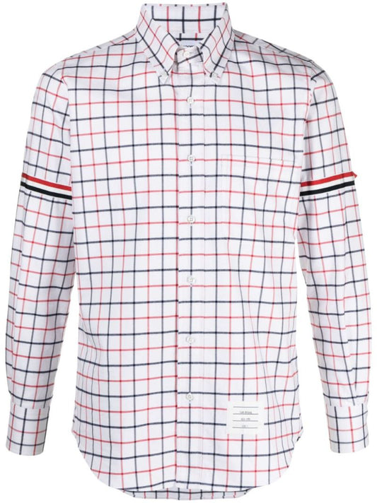 Multicolour Checked Armband Cotton Shirt