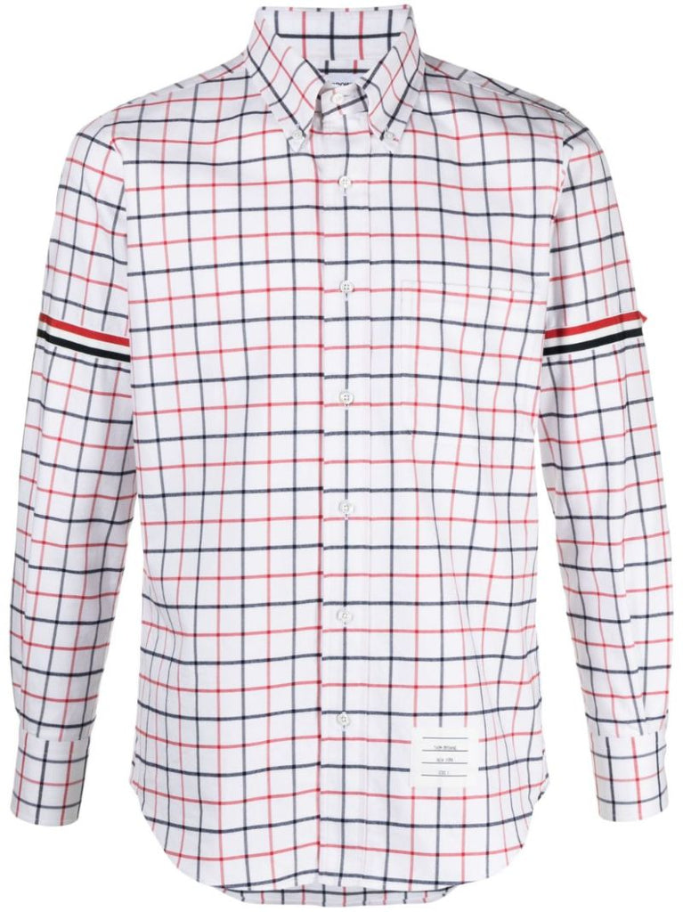 Multicolour Checked Armband Cotton Shirt