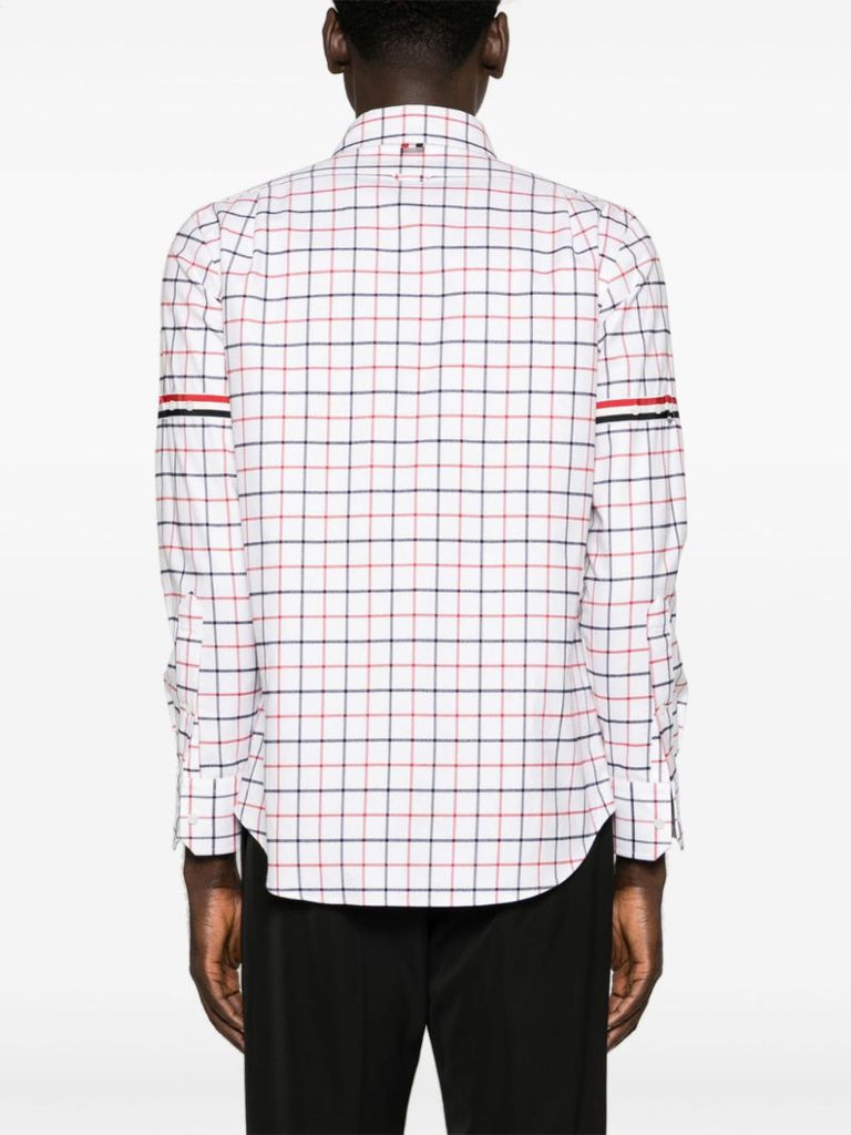 Multicolour Checked Armband Cotton Shirt