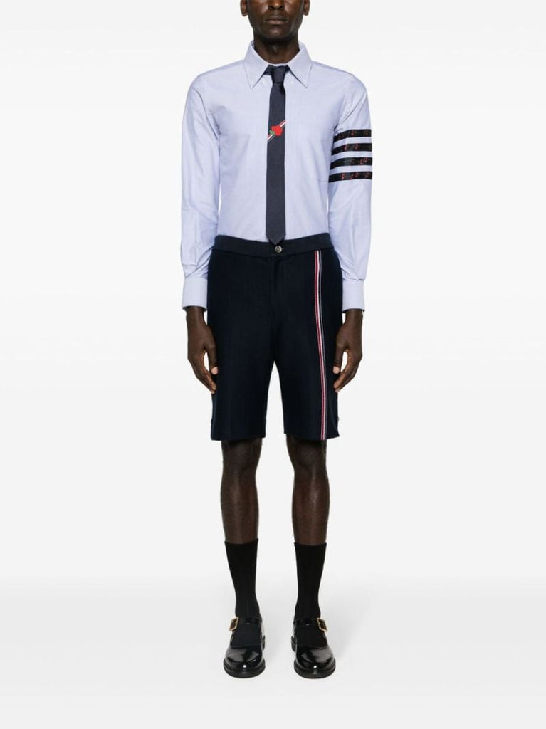 Blue 4-bar Cotton Shirt