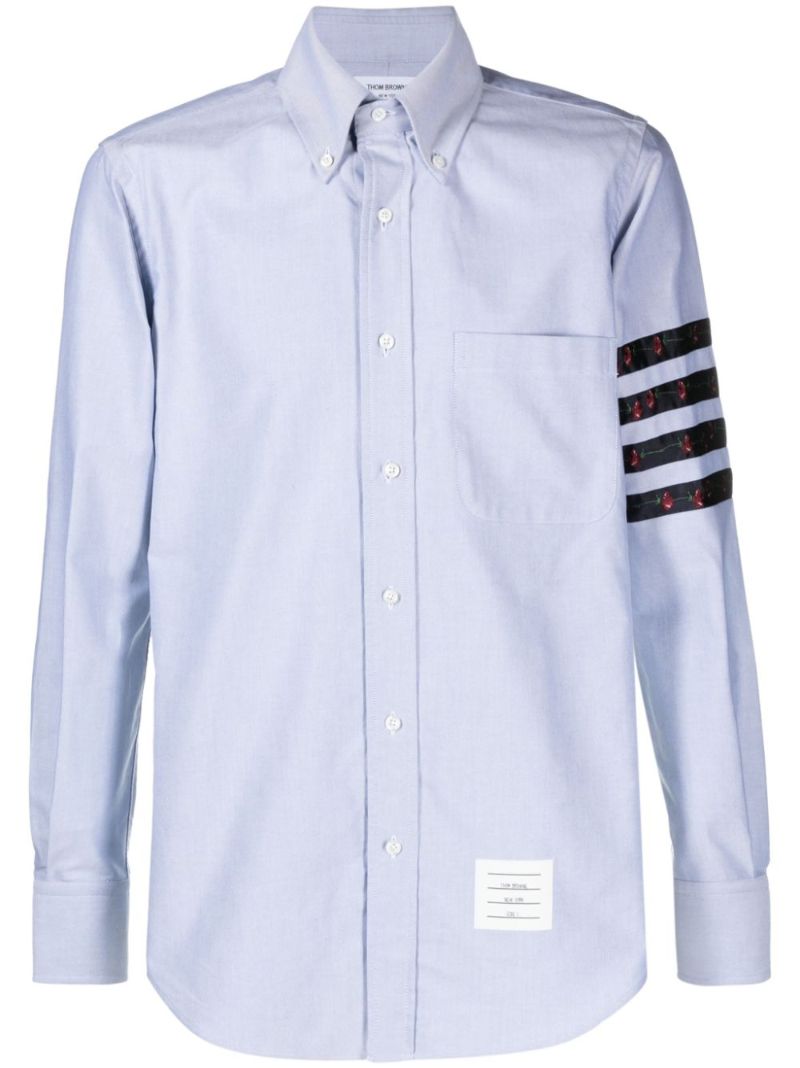 Blue 4-bar Cotton Shirt