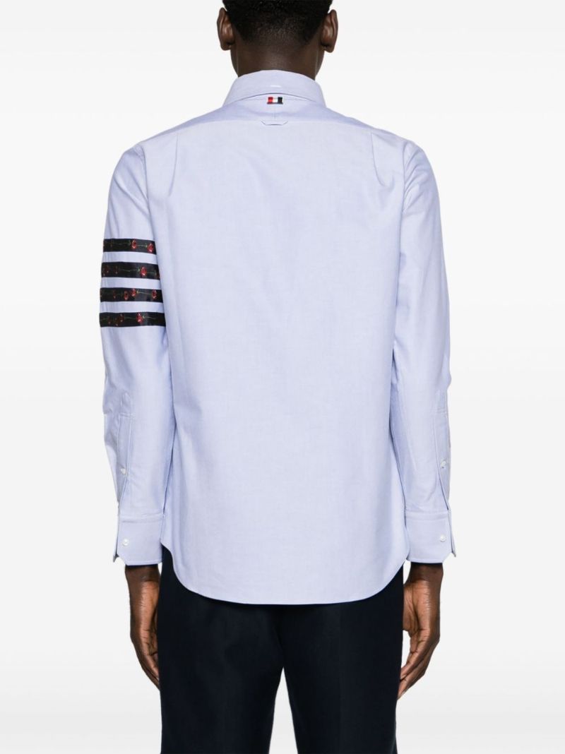 Blue 4-bar Cotton Shirt