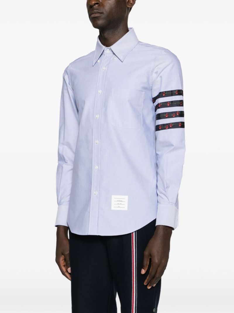 Blue 4-bar Cotton Shirt