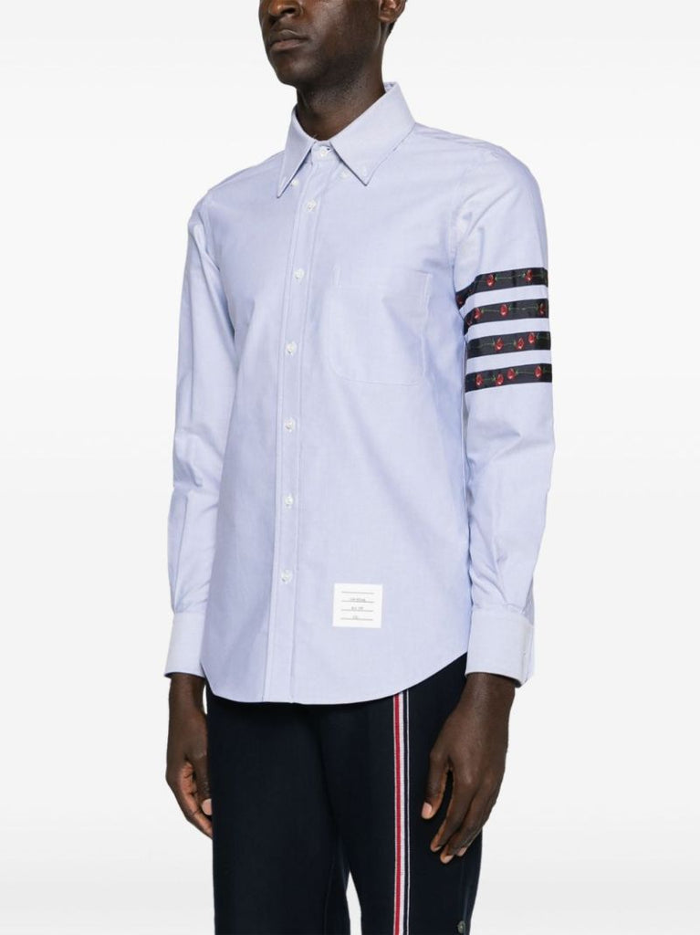 Blue 4-bar Cotton Shirt