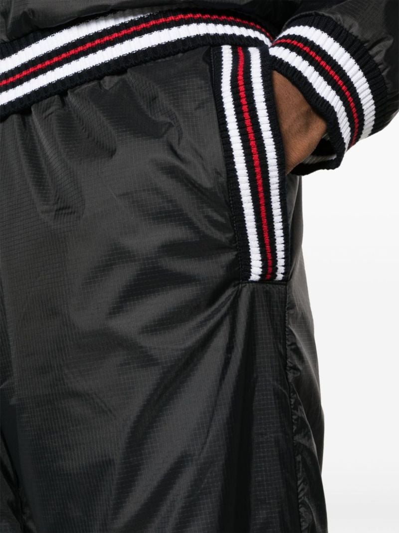 Black Logo-applique Ripstop Trousers