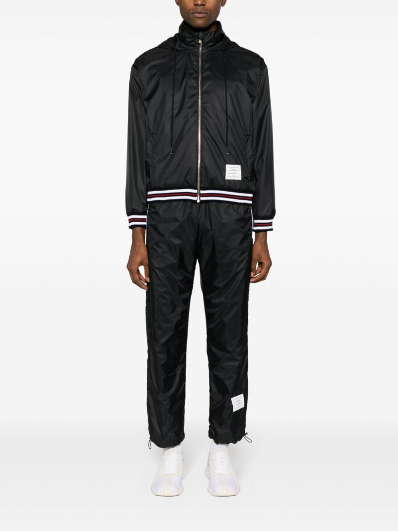 Black Logo-applique Ripstop Trousers