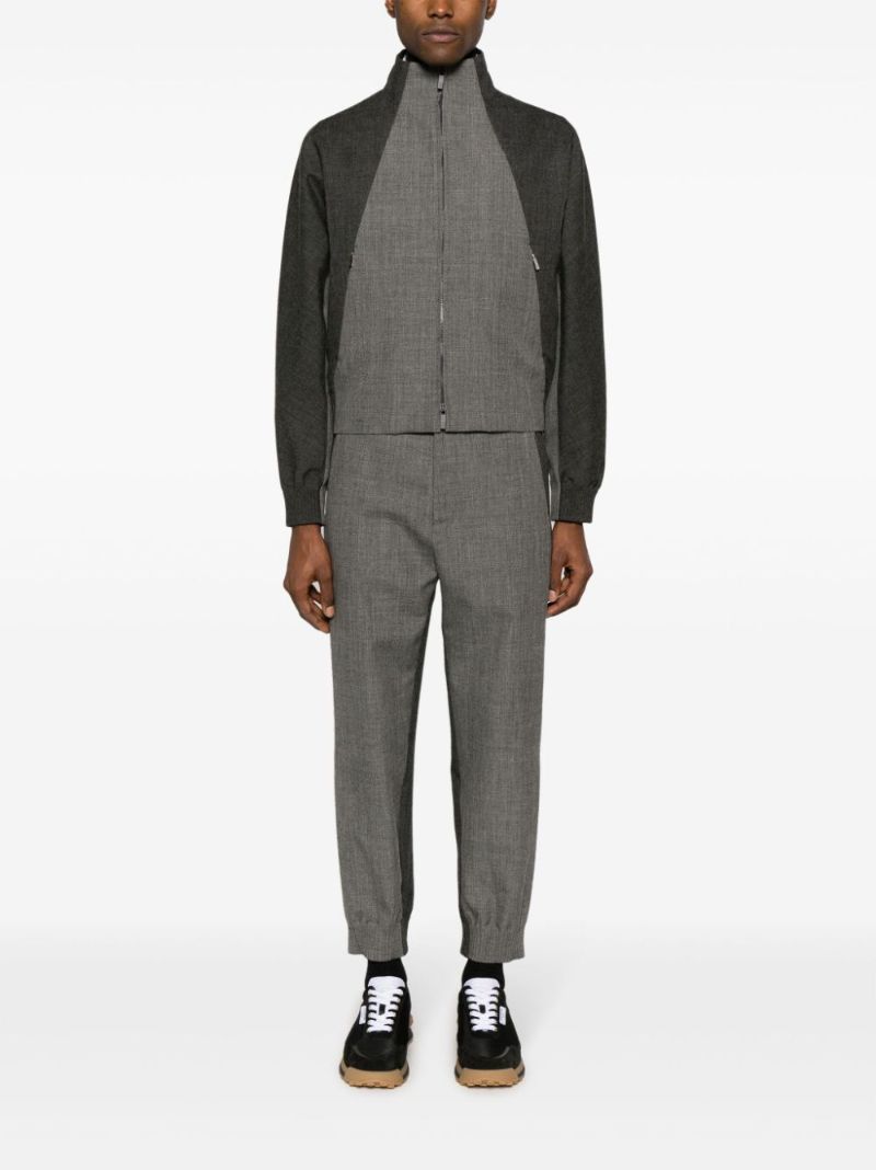 Grey Virgin Wool Zip-up Jacket