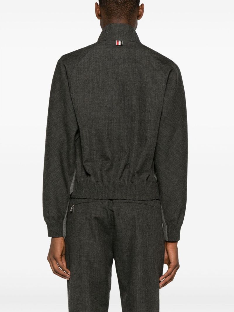 Grey Virgin Wool Zip-up Jacket