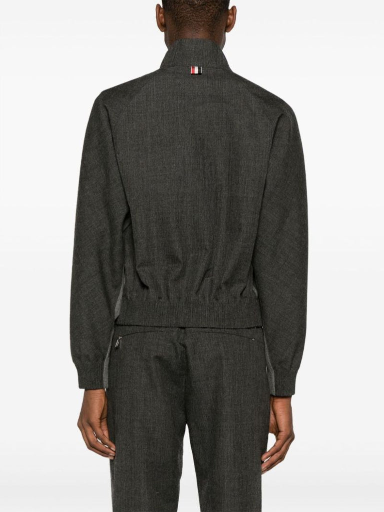 Grey Virgin Wool Zip-up Jacket