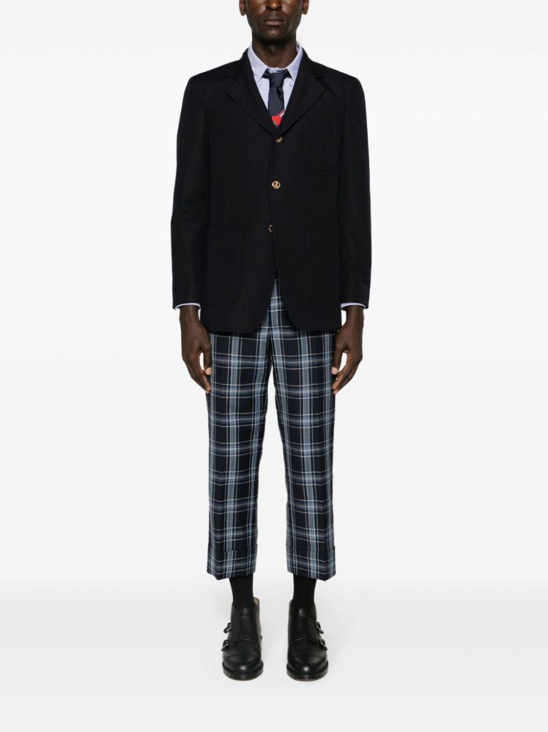 Blue Single-breasted Virgin Wool Blazer
