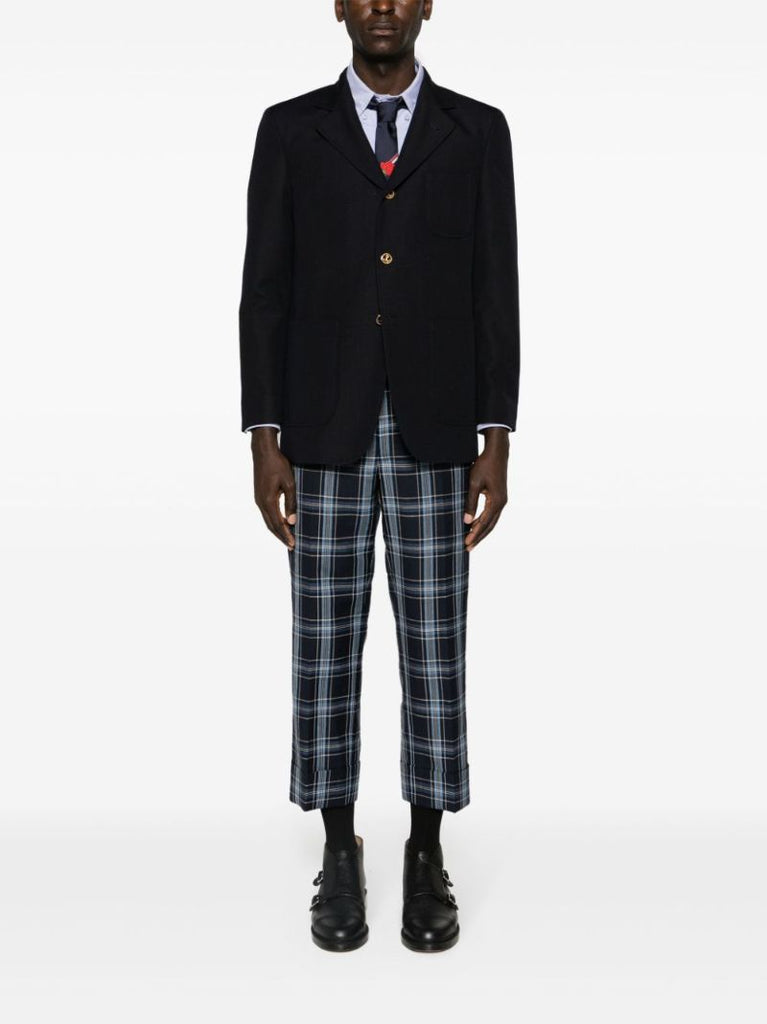 Blue Single-breasted Virgin Wool Blazer
