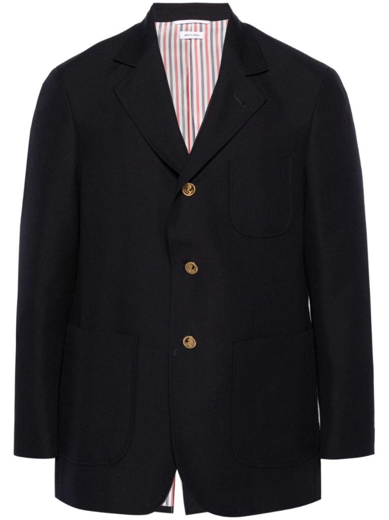 Blue Single-breasted Virgin Wool Blazer