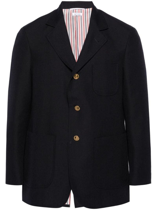 Blue Single-breasted Virgin Wool Blazer