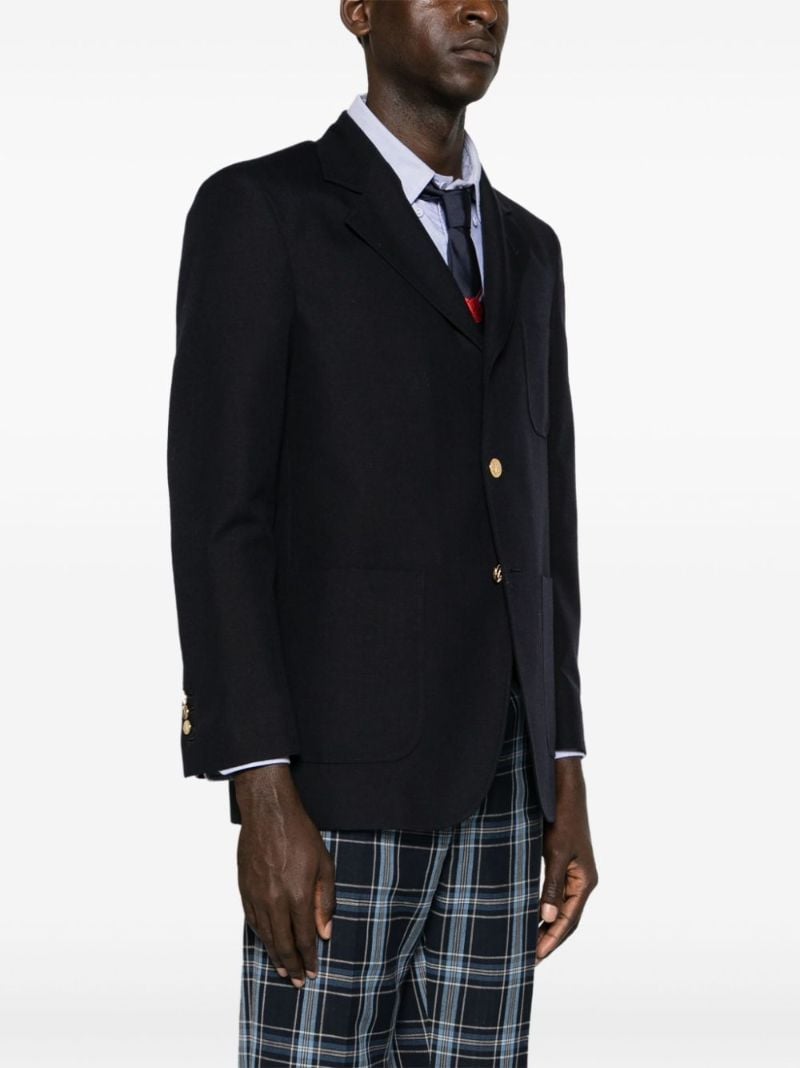 Blue Single-breasted Virgin Wool Blazer