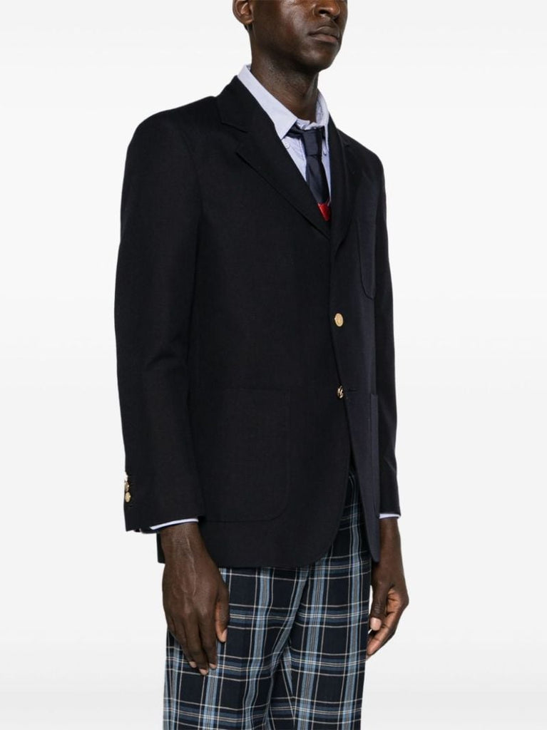 Blue Single-breasted Virgin Wool Blazer