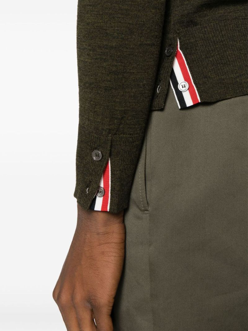 Green 4-bar Stripe Virgin Wool Sweater