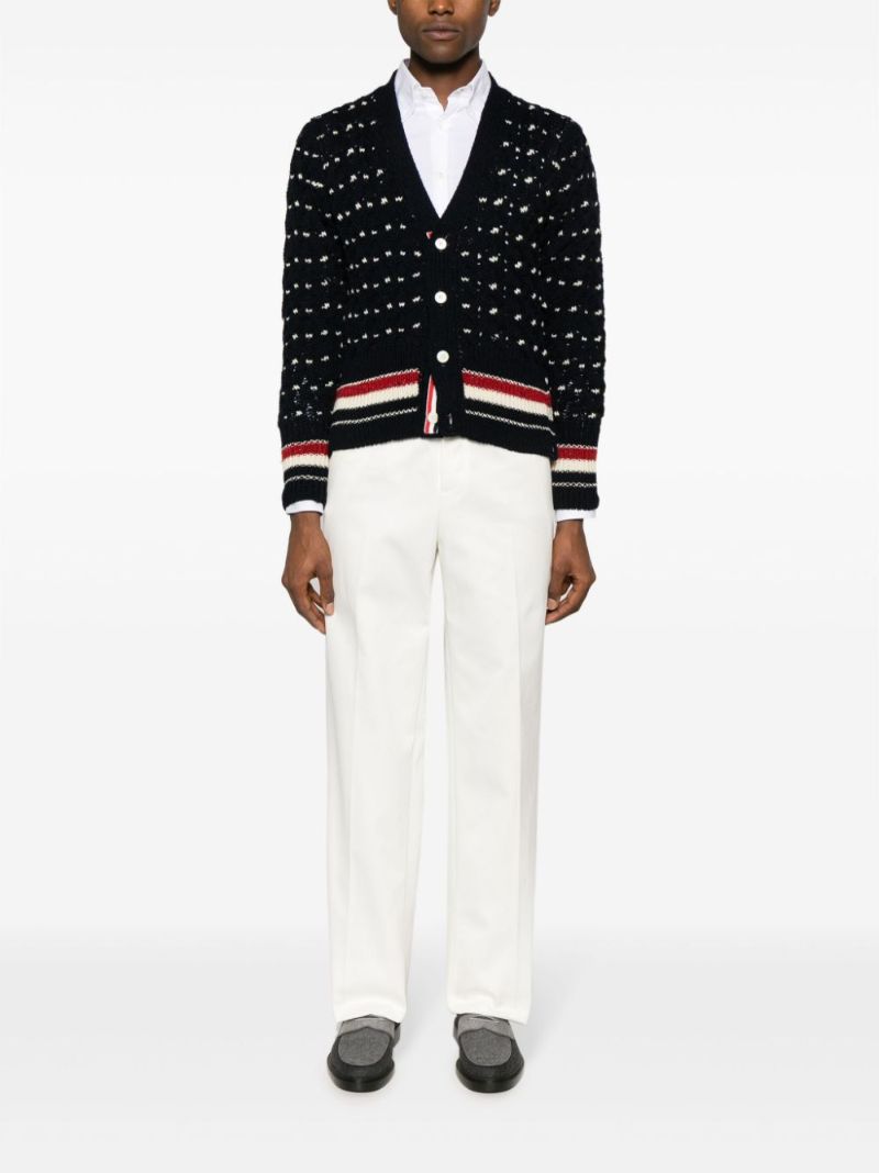 Blue Rwb Stripe Wool Cardigan