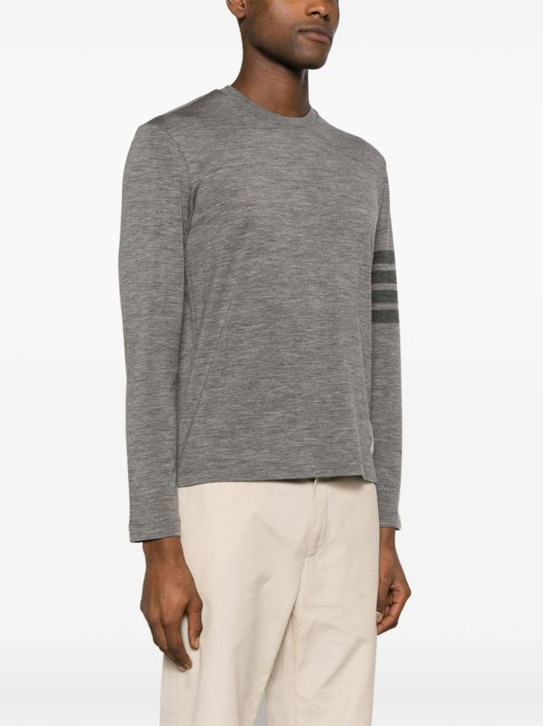 Grey 4-bar Virgin Wool T-shirt