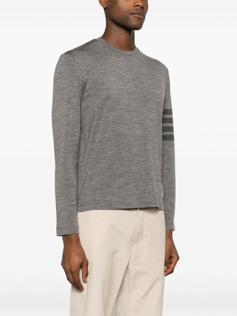 Grey 4-bar Virgin Wool T-shirt