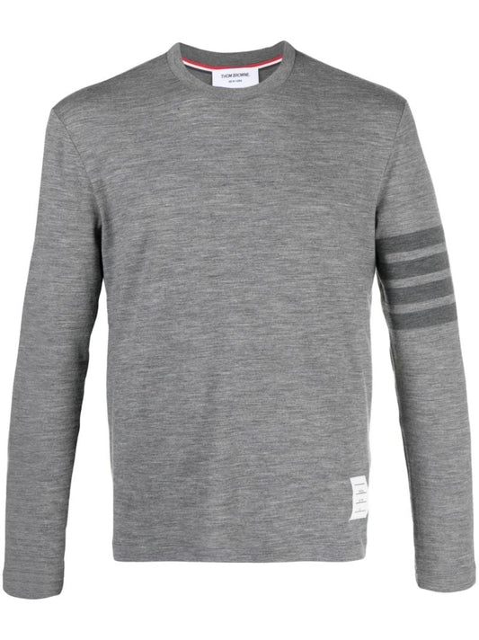Grey 4-bar Virgin Wool T-shirt