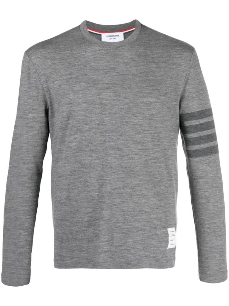 Grey 4-bar Virgin Wool T-shirt