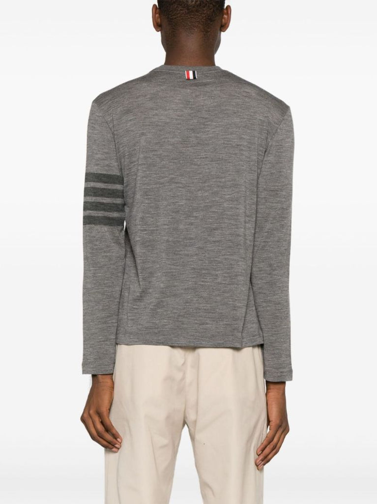 Grey 4-bar Virgin Wool T-shirt