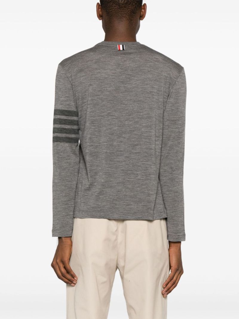 Grey 4-bar Virgin Wool T-shirt