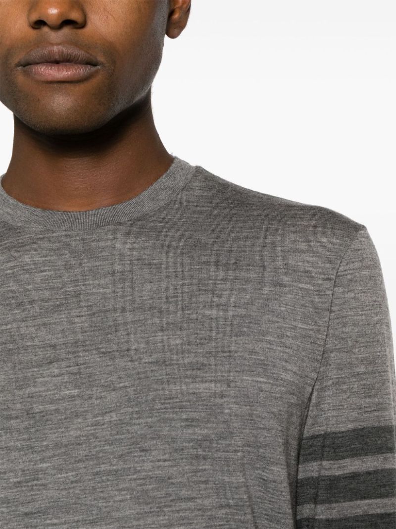 Grey 4-bar Virgin Wool T-shirt