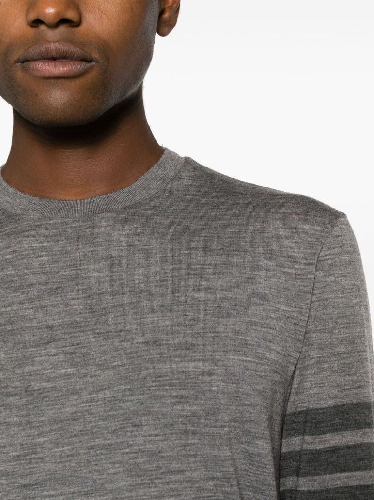 Grey 4-bar Virgin Wool T-shirt
