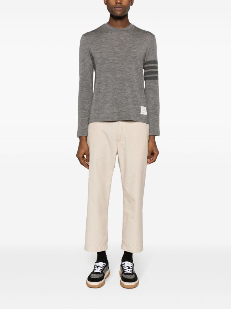 Grey 4-bar Virgin Wool T-shirt