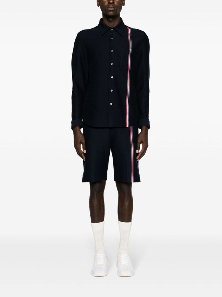 Blue Rwb Stripe Cotton Shirt Jacket