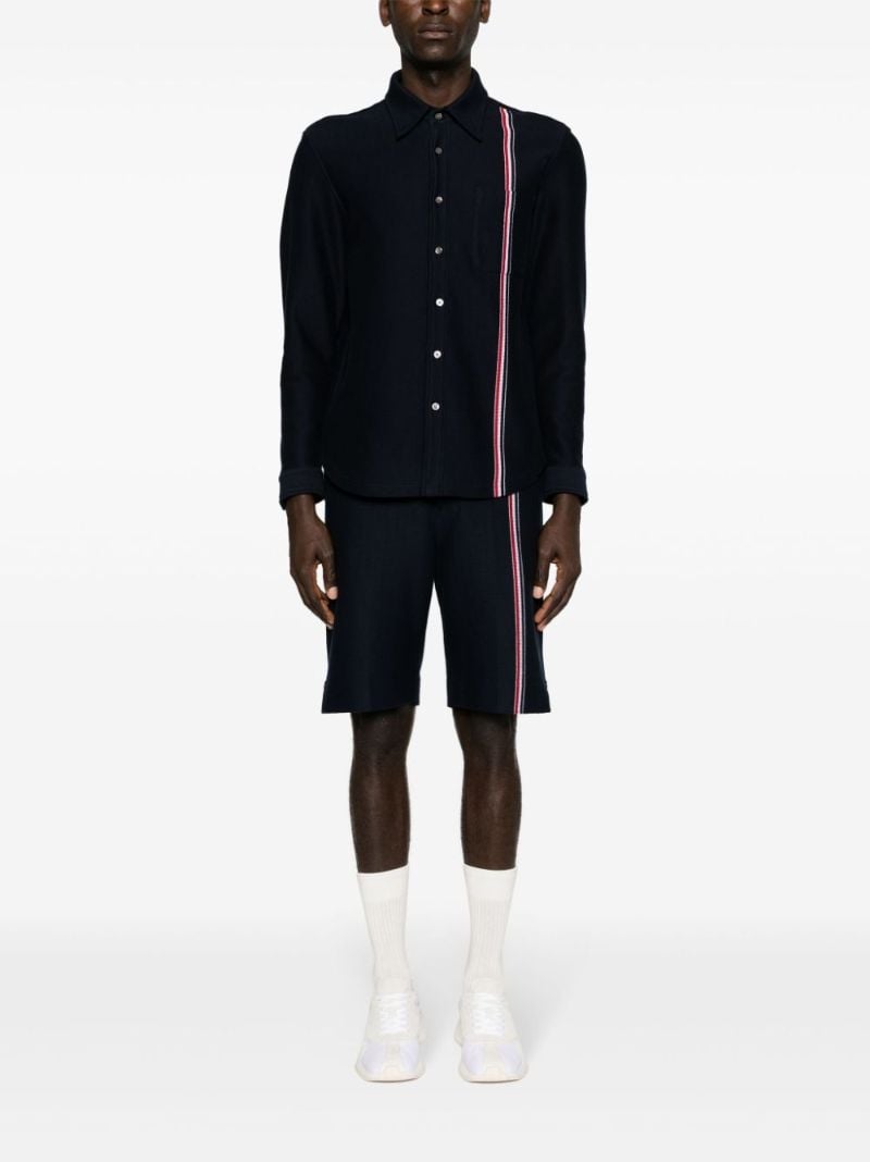 Blue Rwb Stripe Cotton Shirt Jacket