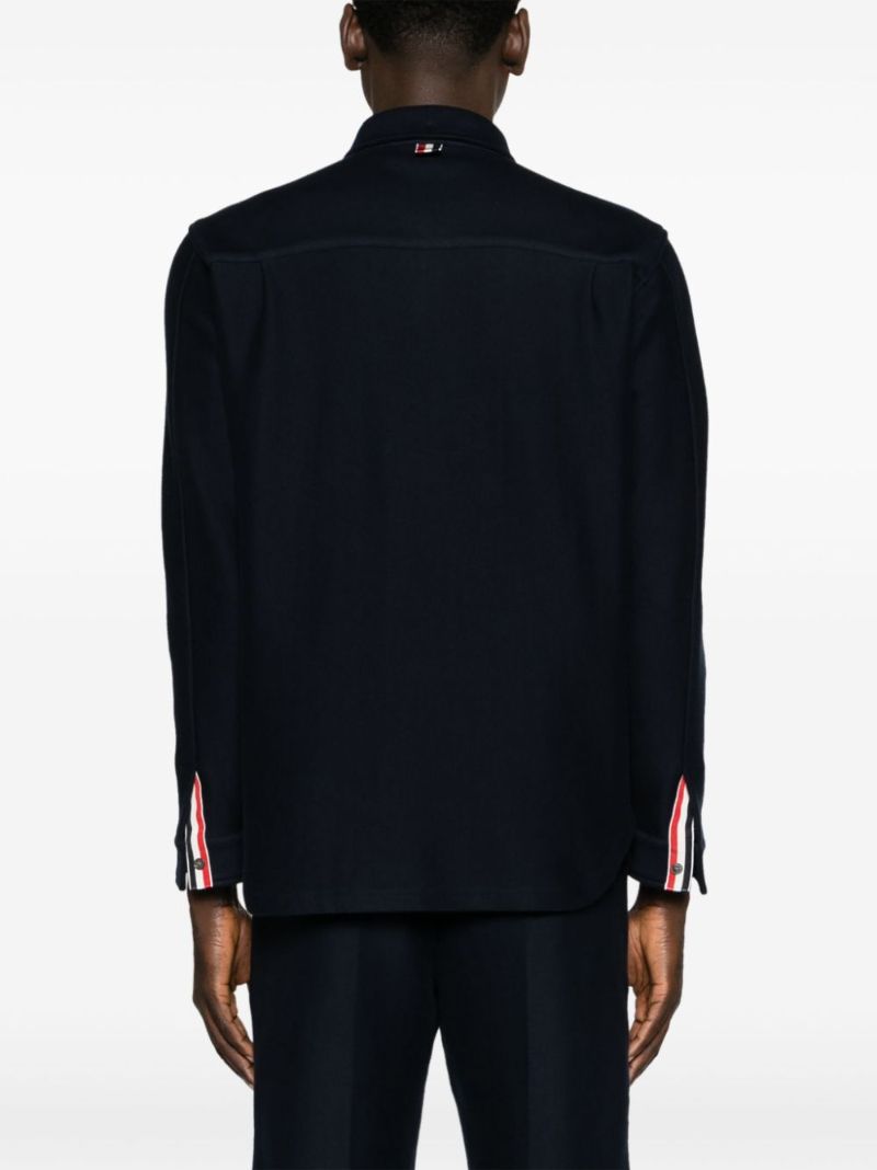 Blue Rwb Stripe Cotton Shirt Jacket