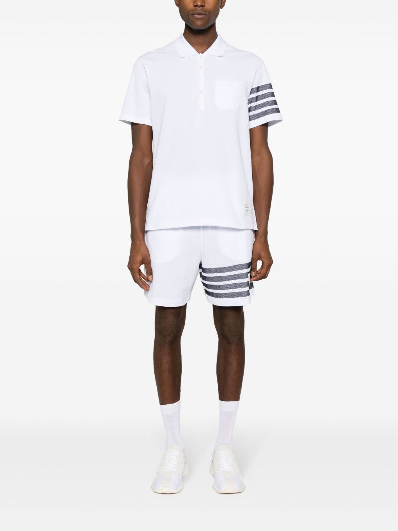 White 4-bar Cotton Track Shorts