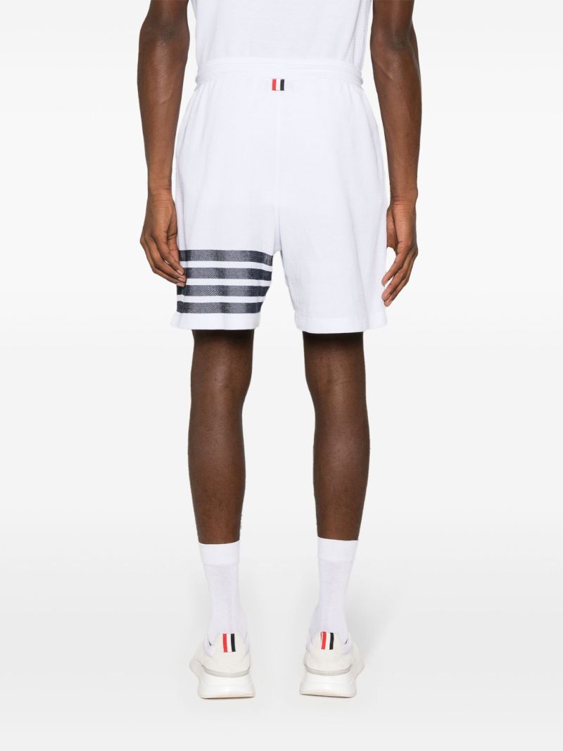 White 4-bar Cotton Track Shorts