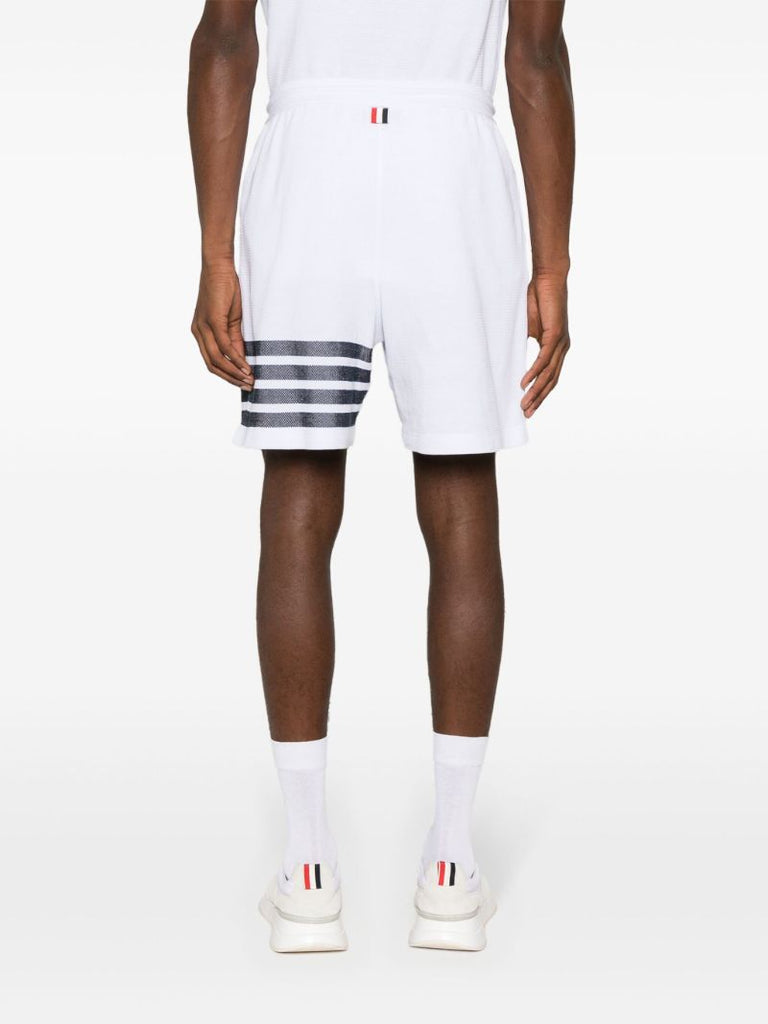 White 4-bar Cotton Track Shorts