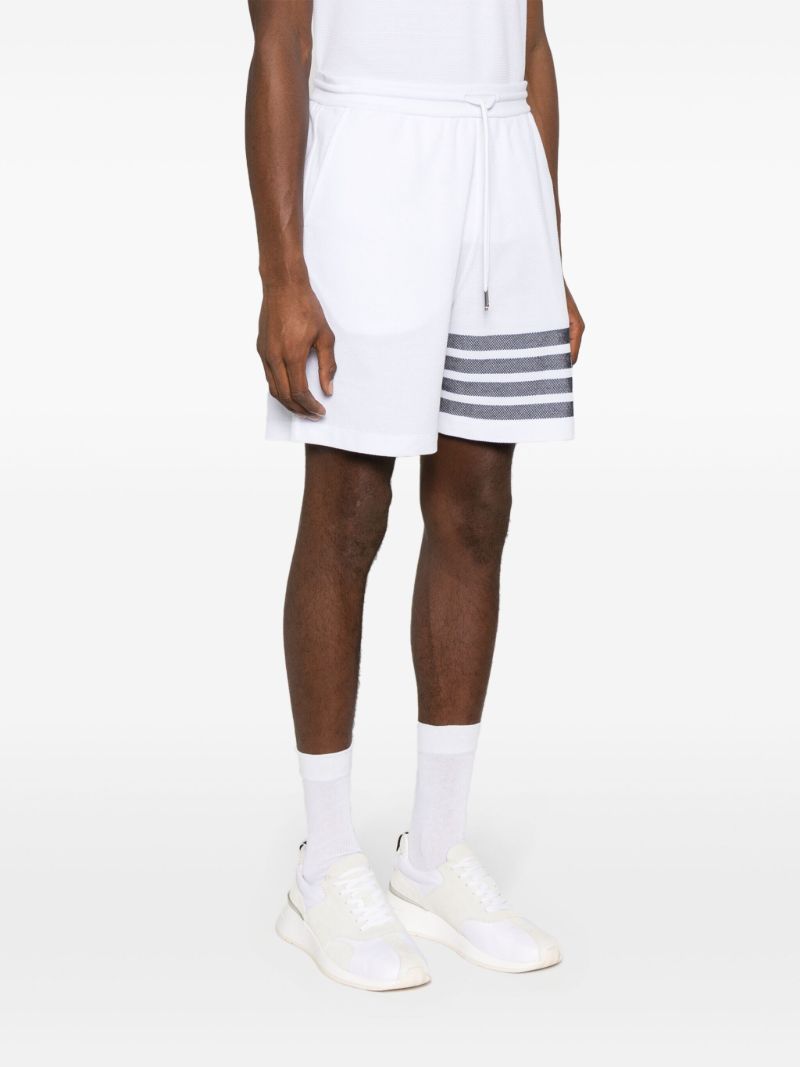 White 4-bar Cotton Track Shorts
