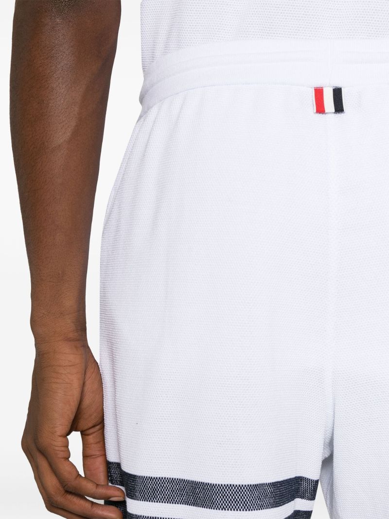 White 4-bar Cotton Track Shorts