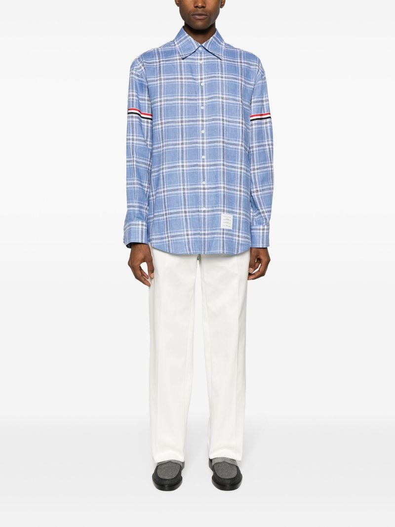 Blue Checked Linen Shirt
