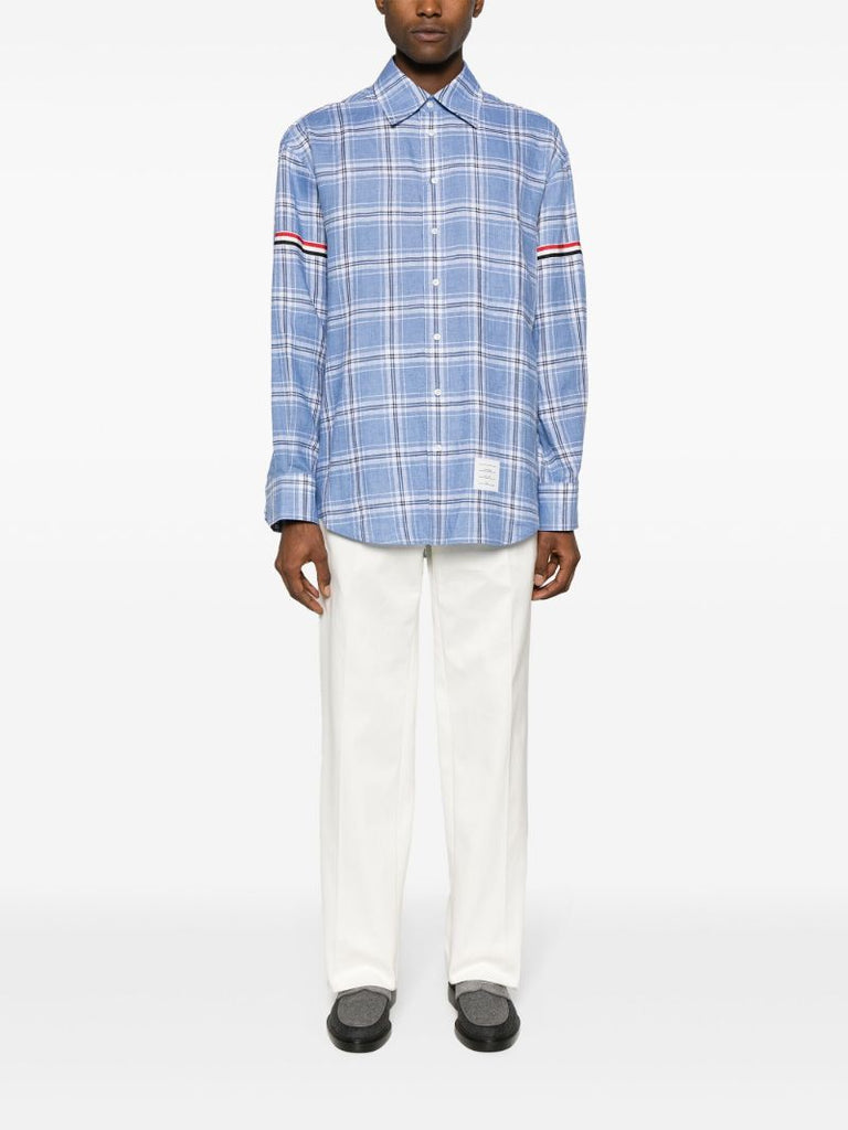 Blue Checked Linen Shirt