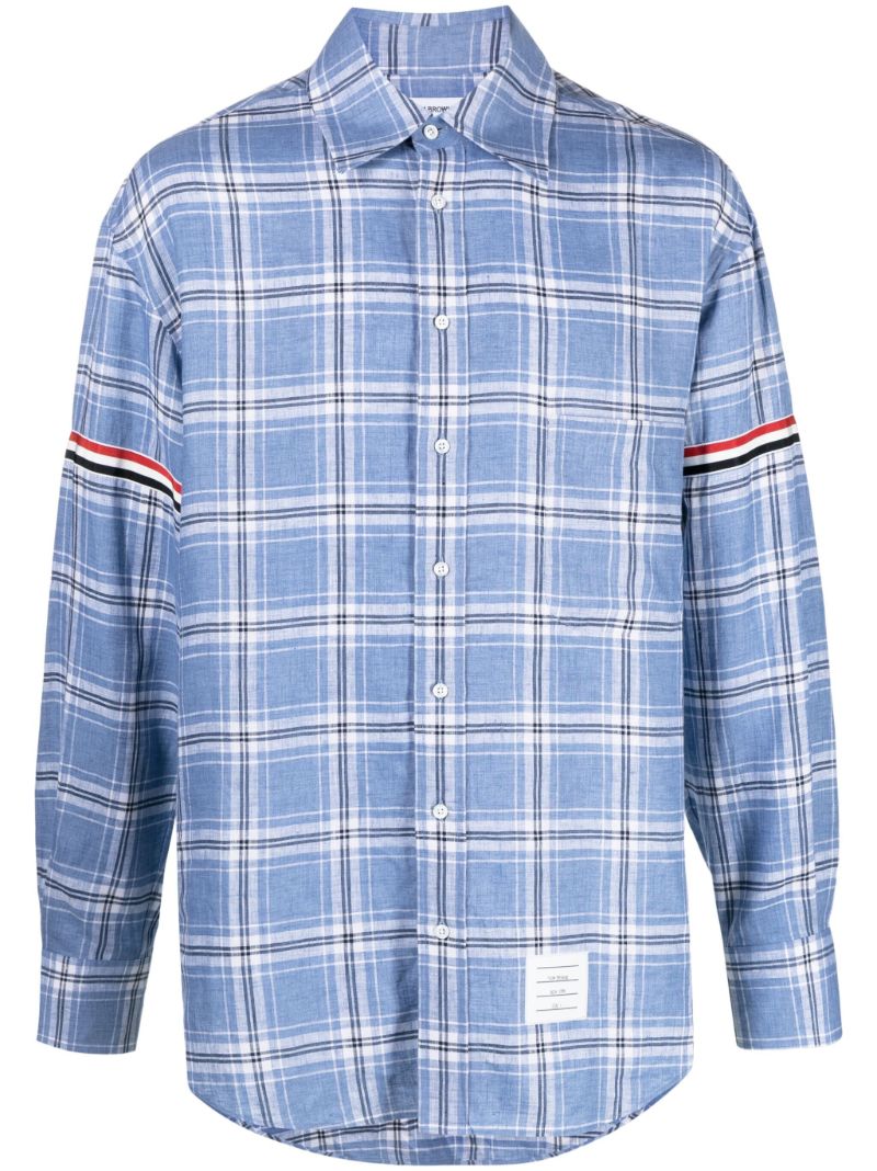Blue Checked Linen Shirt