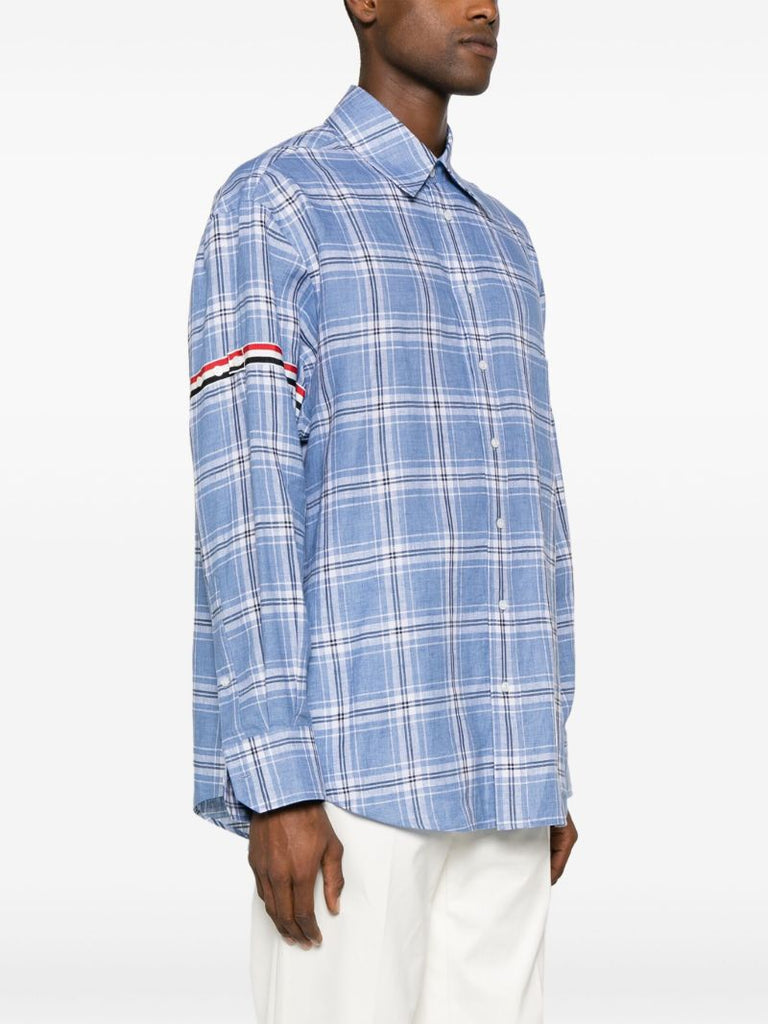 Blue Checked Linen Shirt