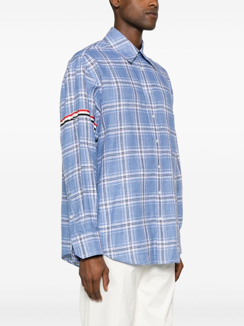 Blue Checked Linen Shirt