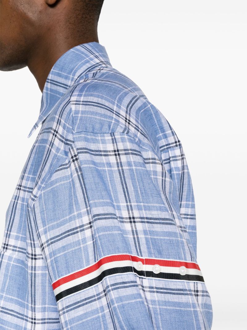 Blue Checked Linen Shirt