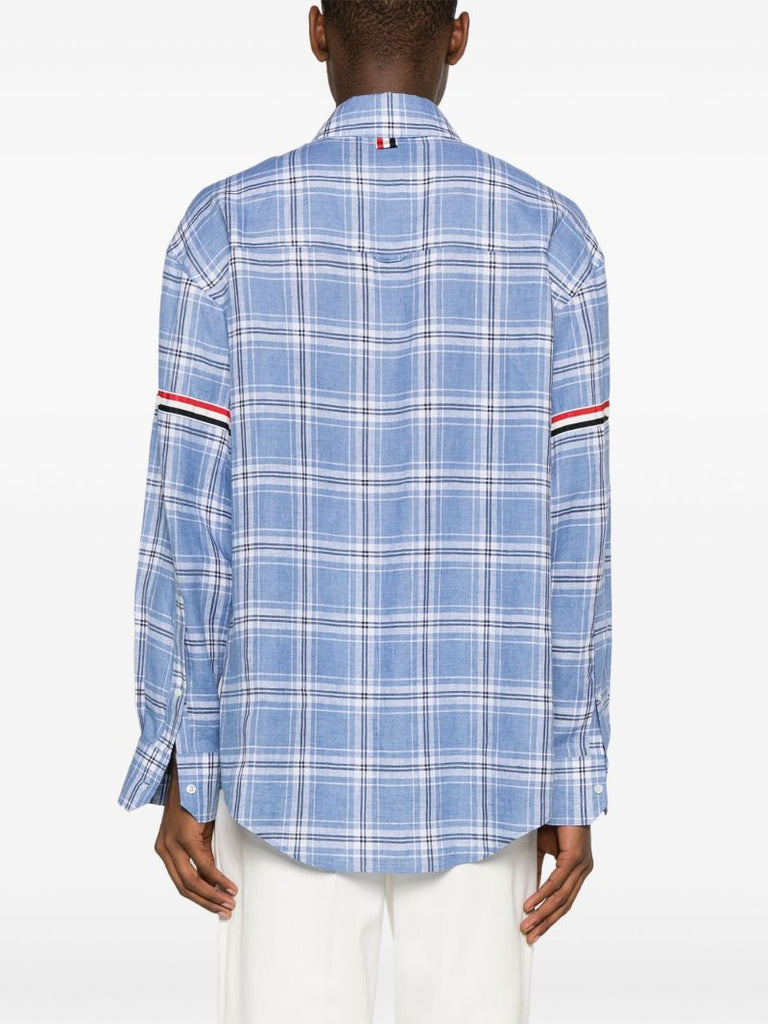 Blue Checked Linen Shirt