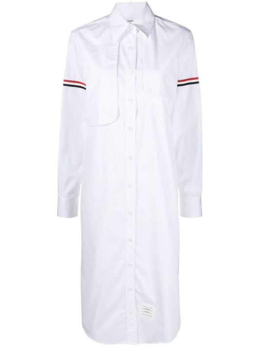 Rwb-stripe Cotton Shirt Dress