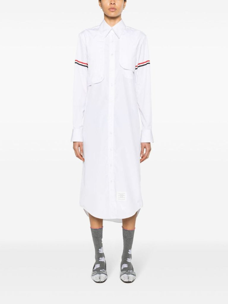 Rwb-stripe Cotton Shirt Dress